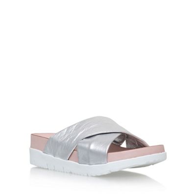 Carvela Silver 'Kasper' flat slip on sandals